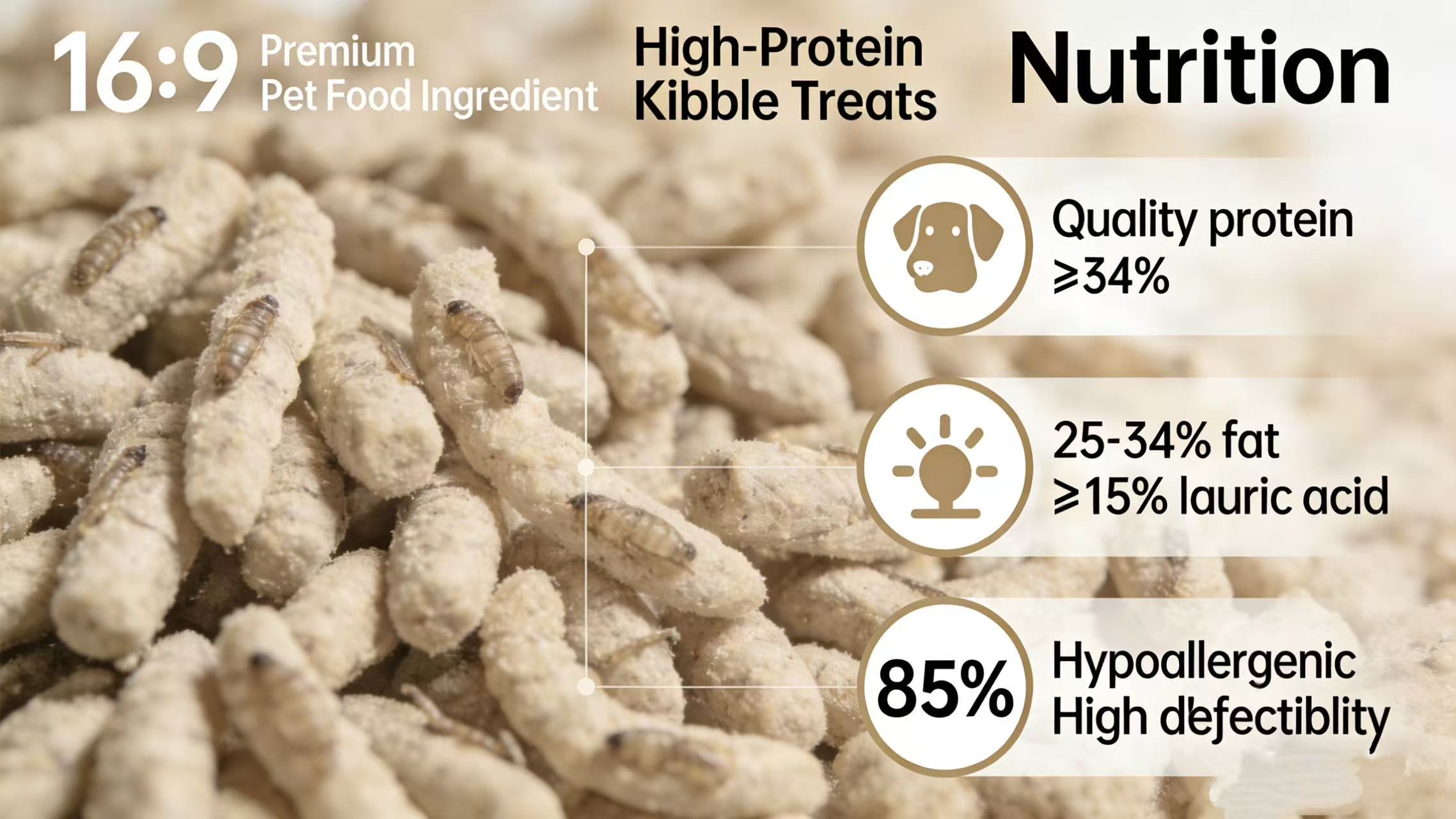 New Batch of Dried BSF Larvae for Dog and Cat Food: Natural, Hypoallergenic Protein with ≥44% Crude 