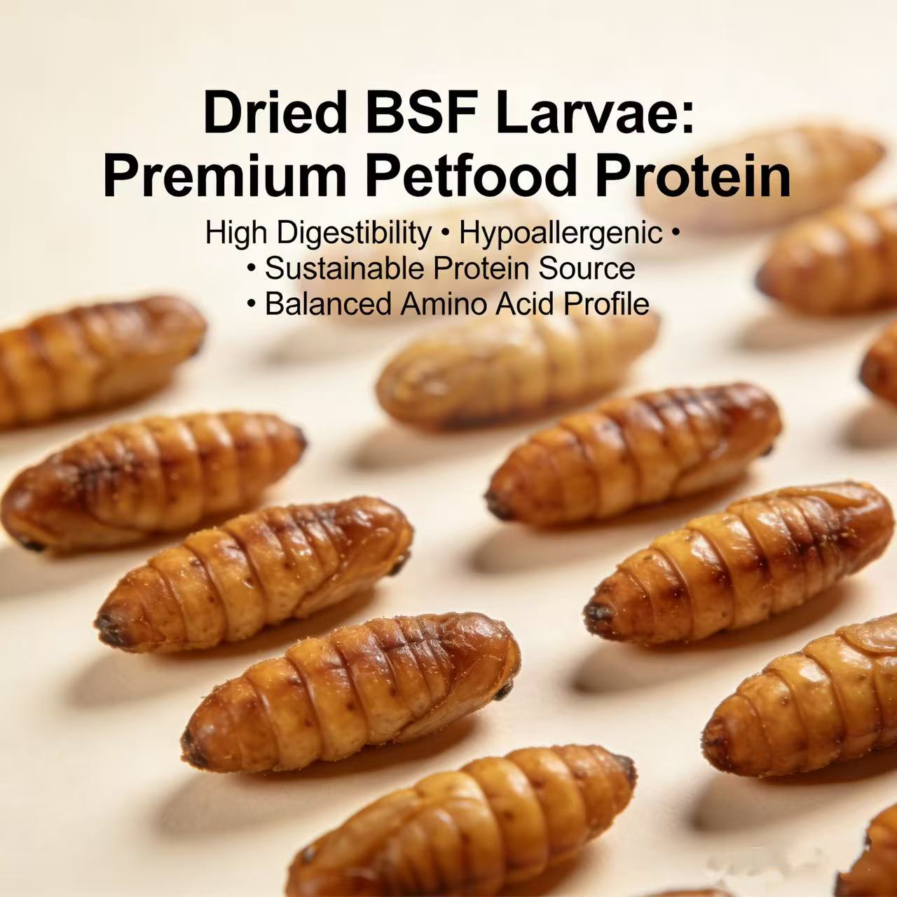 New Batch of Dried BSF Larvae for Petfood: Hypoallergenic Protein with 45% Crude Protein