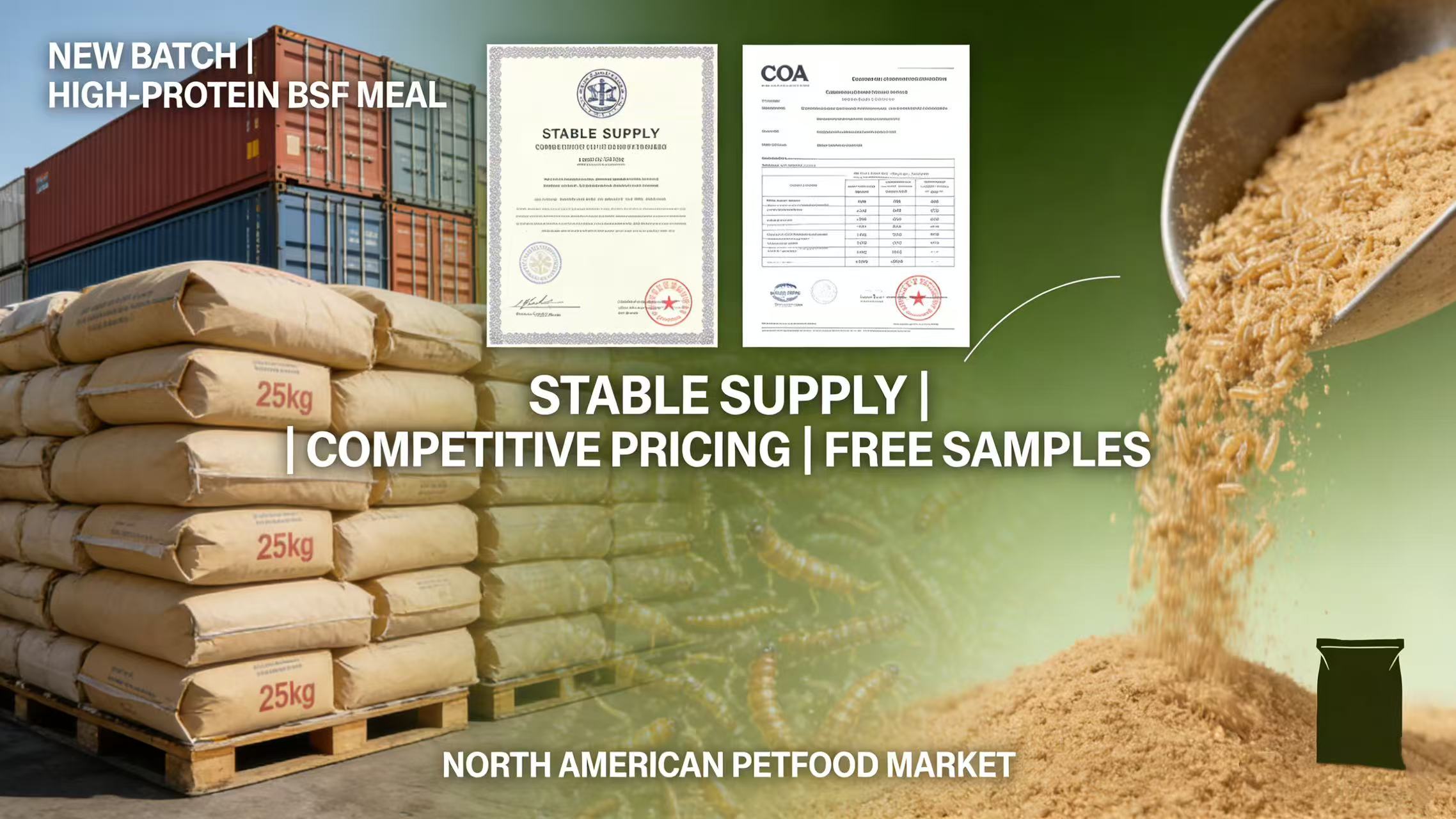 Premium Black Soldier Fly Meal Now Ready for North American Petfood Brands