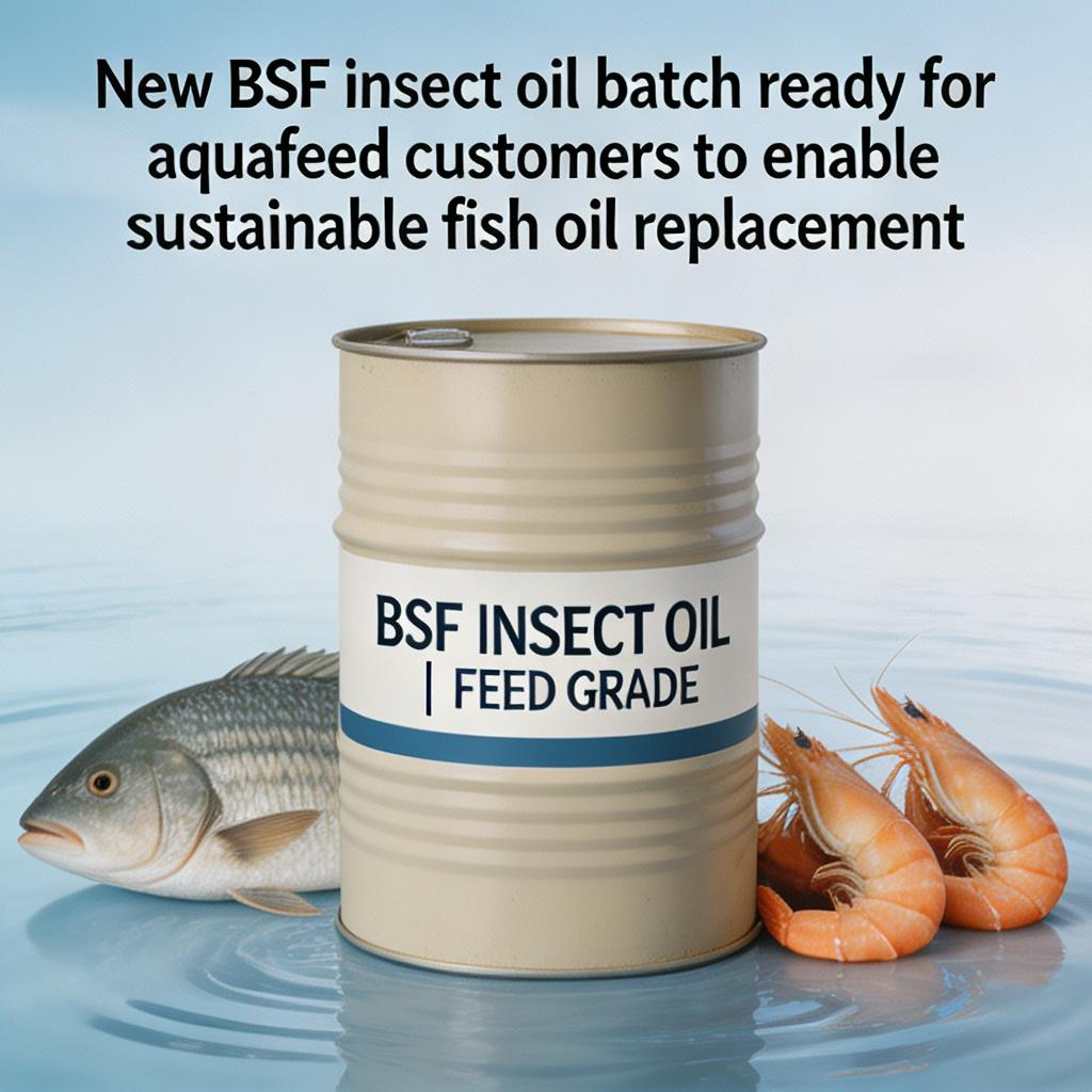 New BSF insect oil batch ready for aquafeed customers to enable sustainable fish oil replacement